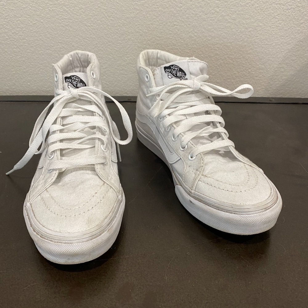 VANS WHITE SK8-HiS SIZE 8
